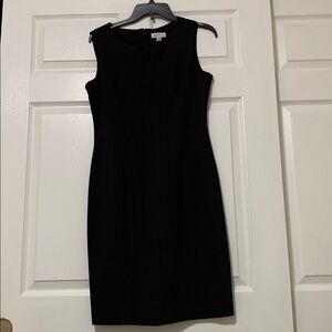 Calvin Klein Minimalist Sleek Black Sleeveless Midi Sheath Dress
